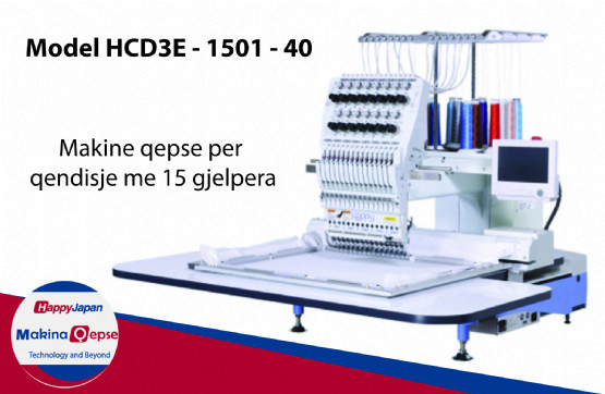 Shitet Makine qepse per qendisje me 15 gjelpera Model HCD3E  1501  40 nga Happy Japan Albania