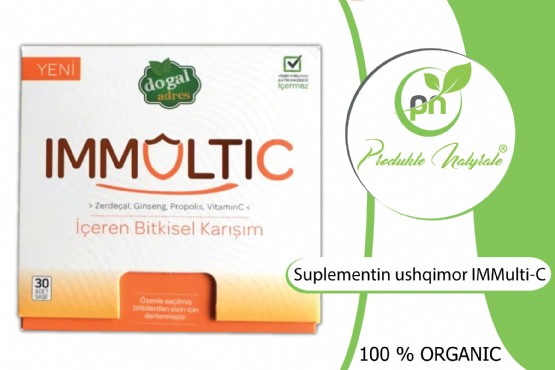 Suplement Ushqimor IMMulti C, Dobite E Xhenxhefilit, Dobite E Lirit Dhe Fares Se Lirit, Xhinxher Pluhur, Xhenxhefil,  Fara Liri, Propolisi Dhe Vlerat, Polen, Dobite E Xhinseng, Ginseng, Fara Chia ORGANIKE, Suplement bimor ushqyes